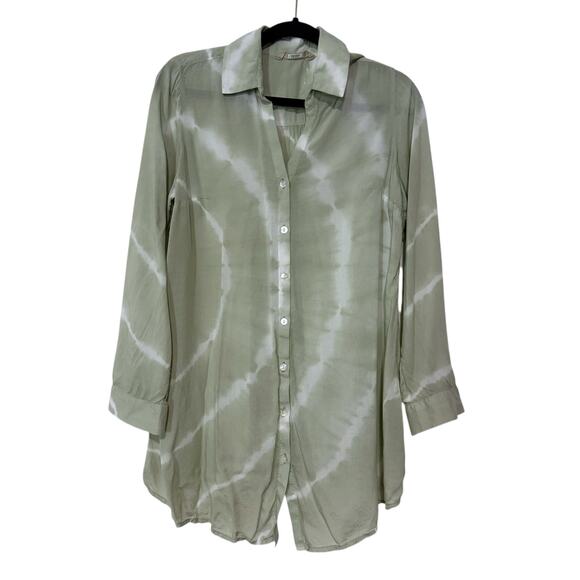 Soft Surroundings Blouse Womens Small Green Sheer Tunic Lightweight Spring - Picture 1 of 4
